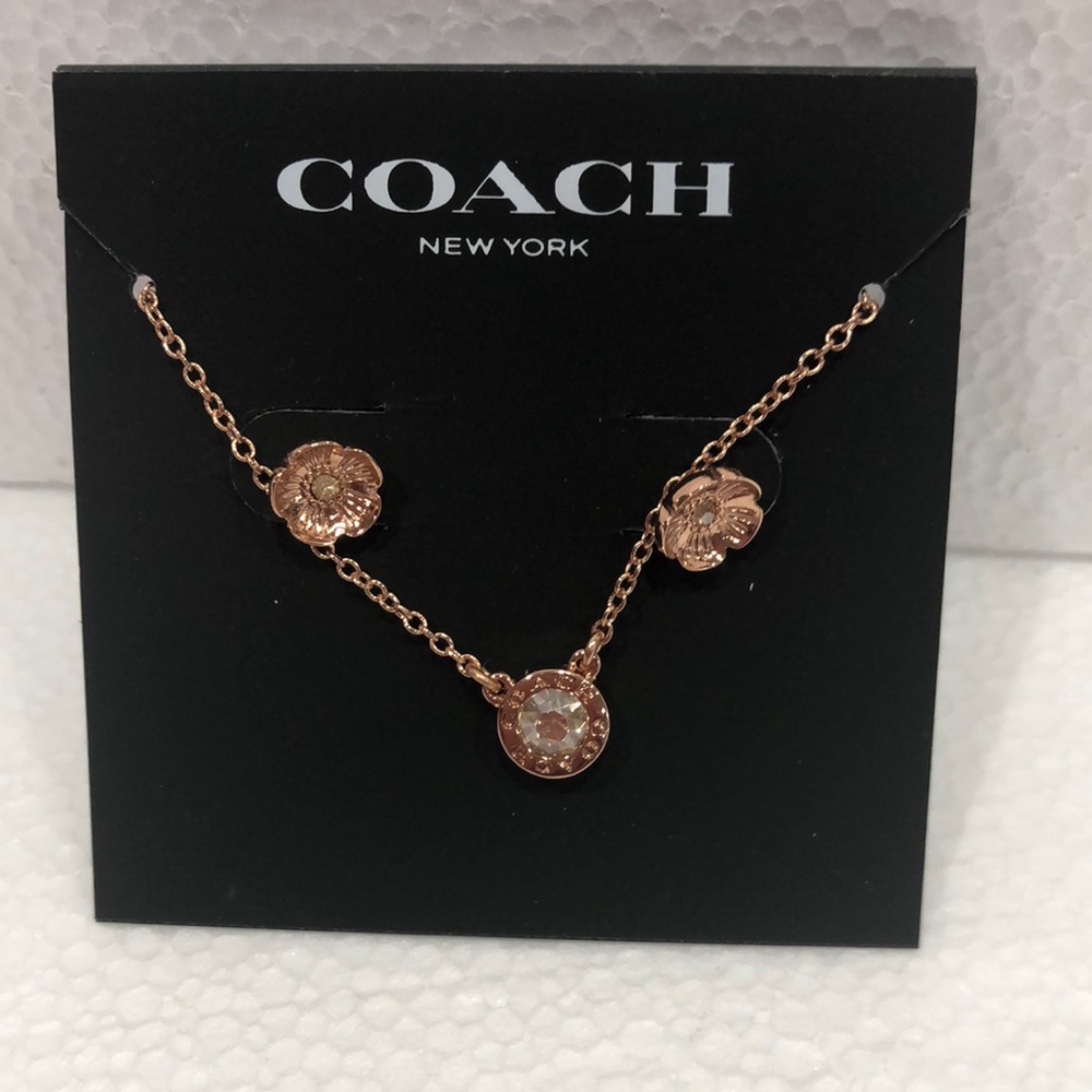 Coach Rose Gold Floral Necklace